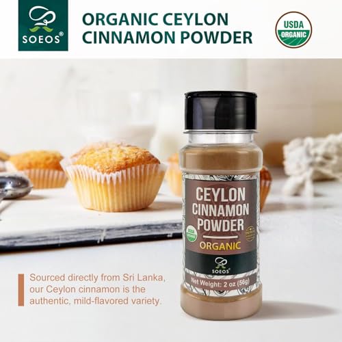 USDA Organic Soeos Organic Ceylon Cinnamon Powder for Baking and Cooking
| Soeos Organic Ceylon Cinnamon Powder 2 Ounce