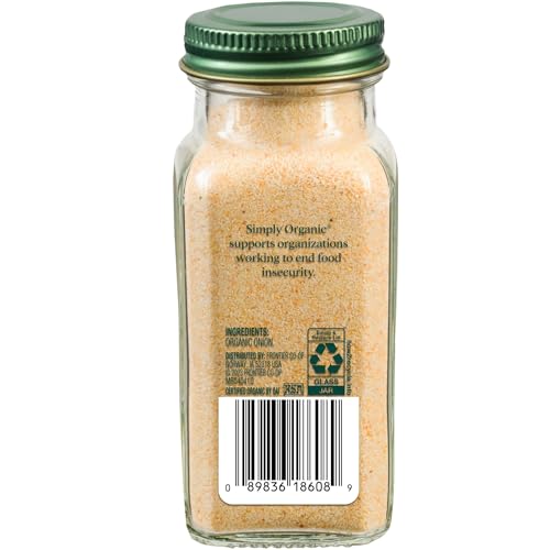 Simply Organic White Onion Powder, Organic US Grown Onions, Non GMO, USDA Organic, Real Onion Taste Without The Tears,