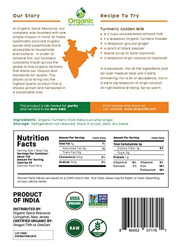 USDA Organic and Non-GMO Organic Turmeric Powder w/Curcumin 35.27 Ounce / |2 LBS
| Lab Tested for Heavy Metal and Purit